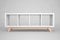 Kallax Regal Untergestell für 4er Kallax | Holzuntergestell aus massiver Buche | Möbelfüße für Kallax Sideboard | Passgenau 4 Fächer Breite | Retro Design