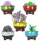 ARTKETTY Lot de 5 Petits Pots à succulentes en céramique émaillée avec Drainage pour Cactus, Fleurs et Plantes d'intérieur, 10,2 cm