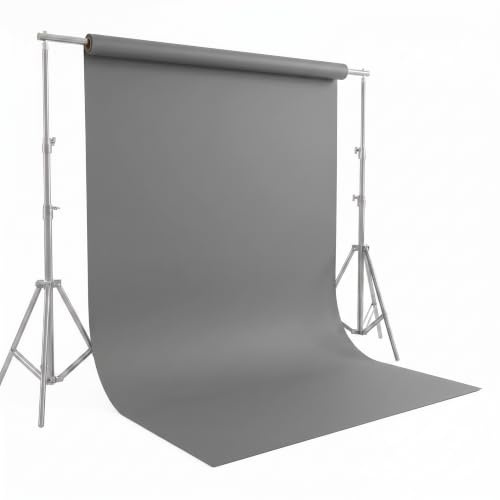 Seamless Background Paper, Photo Backdrop 1.35m x 10m/ 4.4ft x 32.8ft | Grey Photography Backdrop, Back Drop Roll for Portrait, Product, Pet, Drawing, Art on Thick Card Frame - Pure Grey