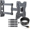 TV Wandhalterung für 23-42 Zoll (ca. 58-107cm) Flach & Curved LCD LED OLED Fernseher & TFT Monitor | Schwenkbar Neigbar Ausziehbar | Wand Halter Fernseher Halterung | VESA 100x100-200x200 | Schwarz
