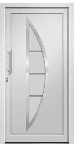 vidaXL Porte d'Entrée Principale Sécurité Charnières Réglables 3D Serrure à Tête de Champignon à 5 Points Extérieur Maison Blanc 98x200 cm