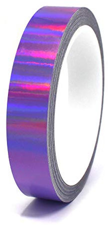 (0,79€/m) 10 Meter Hologramm Zierstreifen Basteln Möbel Auto Motorrad Modellbau Deko Dekorstreifen Klebestreifen selbstklebend DIY (Hologramm Lila, 10mm Breite)