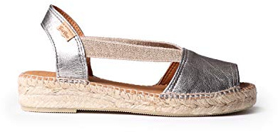 Espadrille Cuir Femme - ETNA - Acier, 40 EU