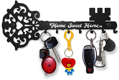 SirHoldeer Porte Clef Mural Design, Home Sweet Home Porte Clé Mural, Boite A Clef Decorative, Accroche Clef Mural Original, Range Clef Mural, en Métal, Décoration de Maison, Cuisine, Entrée, Bureau