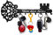 SirHoldeer Schlüsselbrett Modern, Skelettschlüssel, Home Sweet Home Schlüsselhaken, Schlüsselhalter Wand, Schlüsselaufhänger mit 7 Haken, Schlüsselboard Schwarz, Wanddeko Flur, Metall Deko