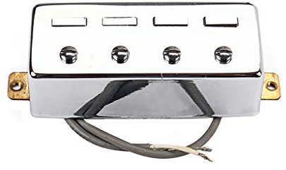 Alnicov Humbucker-Tonabnehmer für Bassgitarre, 4 Saiten, silberfarben