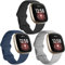 Vancle 3 Pack Armband Kompatibel mit Fitbit Versa 3 Armband/Fitbit Sense Armband, Weich TPU Sport Ersatz Armbänder Damen Herren für Fitbit Versa 3/Sense (S, Schwarz/Marineblau/Grau)