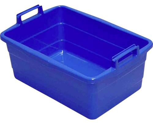 Wanne eckig 62 cm/45l blau hochstehende Griffe