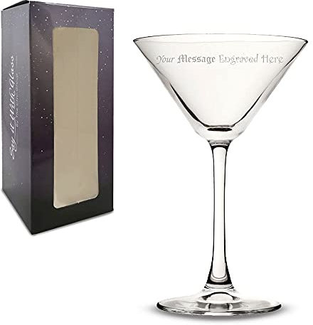 Personalised Engraved Cantina Martini Glass with Gift Box, Customise with Your Message