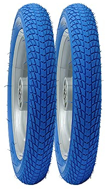 BERGMEILE | 2X 12 Zoll Reifen (57-203) in Blau | 12 1/2 x 2 1/4 Reifen | Blaue 12 Zoll Fahrradreifen/Laufradreifen