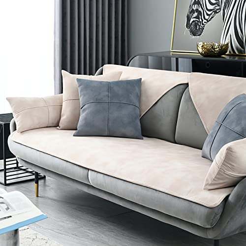 DZWAZD Sofabezug 1 2 3 4 sitzer,Chenille sofabezug l Form Sofa überzug ecksofa rutschfest Sofa Überwurf,sofaüberwurf l Form,Einfarbig Couch überzug,sofaschoner