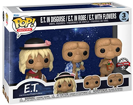 Funko Pop! Movies E.T. 40th Vinyl-Figuren, Sonderausgabe, Mehrfarbig, exklusiv, 3 Stück