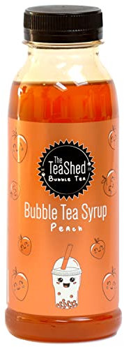 THE TEASHED Peach Bubble Tea Fruit Syrup 330ml | 11 Servings | Use with Popping Boba Juice Pearls | by THE TEASHED
