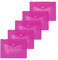 HERMA 20058 Dokumententaschen A5 transparent pink rosa, 5 Stück, kleine Sichttaschen Umschläge mit Druckknopf, Briefumschläge aus Plastik für Schule, Uni, Büro, Reise