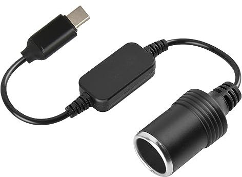 Auto-Zigarettenanzünder, 5 V USB-C-Stecker auf 12 V-Buchse, Netzteil-Konverter, 11,8 Zoll, für Zigarettenanzünder Im Auto, Recorder, Elektronisches Autoladegerät für Hunde