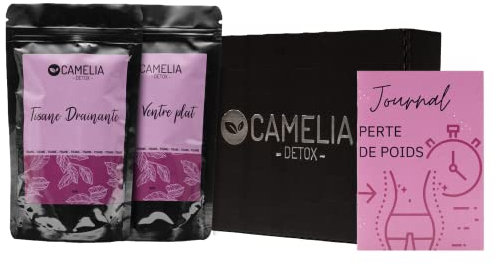 Coffret Tisanes Drainante et Ventre Plat - Infusions Naturelles Détox, Brûleur de Graisse et Amincissant, Aide à l'Élimination pour Perdre du Poids - Planner de Suivi Offert