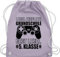 Turnbeutel Rucksack - Schulanfang & Einschulung Geschenk - Level complete - Grundschule Next Level 5. Klasse - Unisize - Pastell Lila - komplett sporttasche schuleintritt realschule turnsackerl