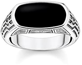 THOMAS SABO Unisex Ring Lebensweg schwarz 925 Sterlingsilber, Geschwärzt TR2429-507-11