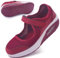 Git-up Scarpe da Passeggio da Donna con Chiusura Leggero Sneakers Infermiere in Mesh Traspirante Scarpe Cuscino d'Aria in Schiuma di Memoria, Rosso 39
