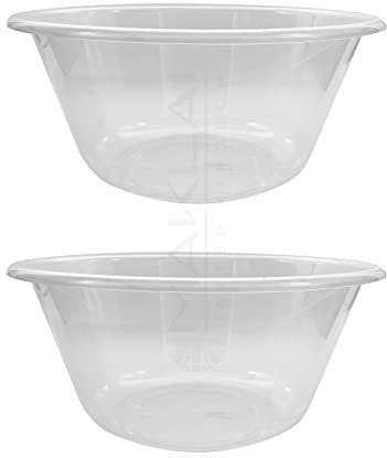 MKR Plastic Mixing Bowls, BPA Free. Microwave, Dishwasher and Freezer Safe. for Food Prep and Serving (2 x 20cm (2L))