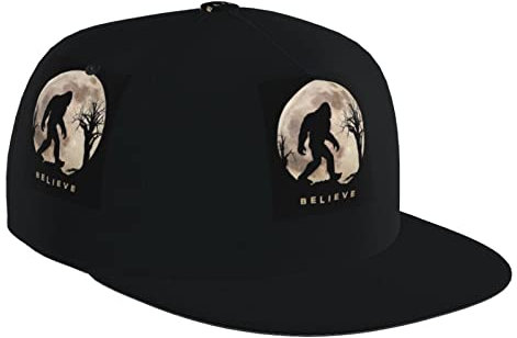 TREJUKY Herbst Camoflauge Baseball Cap für Herren Damen Snapback Hut Hip Hop Stil Flache Krempe Verstellbares Visier Strand Trucker Hut, Lustig Bigfoot Sasquatch Vollmond, Einheitsgr��e