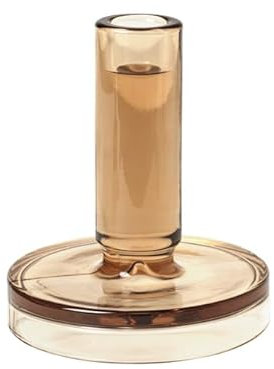 broste Copenhagen Petra Kerzenständer, Glas, beige, 12cm