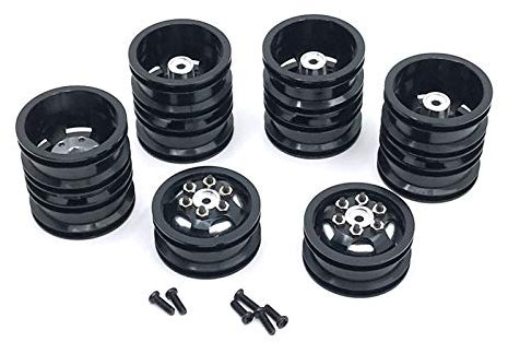 Pimahnry Doppel Rad Metall Rad Felgen Nabe für B16 B36 Q63 Q64 6X6 6WD 1/16 RC Auto Upgrade ZubehöR Teile, Schwarz