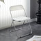 LeChamp Acryl Klappstuhl PC Kunststoff Klappstühle Indoor/Outdoor Metallrahmen Stühle Modern Wohnzimmer Sitz Weiß