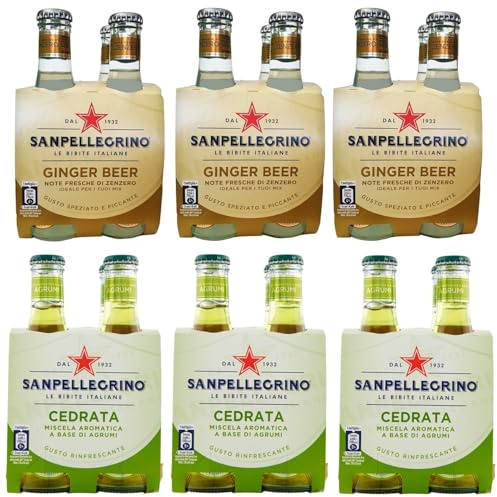24er-Pack Testpaket San Pellegrino Cedrata Alkoholfreies Getränk + Ginger Beer Alkoholfreies Getränk mit Noten von Ingwer 20cl Einweg-Glasflasche