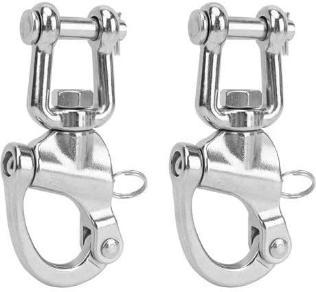 Grillo Girevole a Mascella, Grillo a Moschettone da 2 Pezzi in Acciaio Inossidabile 316 a Sgancio Rapido Ad Alta Resistenza Universale per Sartiame per Barche a Vela, Accessori per Barche(128mm)