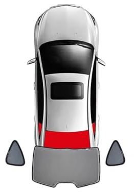 Spulhc Auto-Sonnenschutz für VW Tiguan ALLSPACE BW 2016-2024, magnetischer Netzvorhang für die Windschutzscheibe, hintere Seitenscheibe, Schwarz,3PCS Rear Back