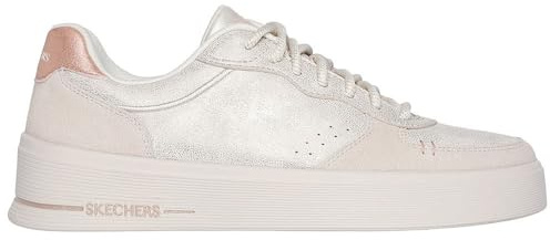 Skechers Damen Hiland Shimmering Splendid Sneaker, Natural Duralreather/Trim, 41 EU