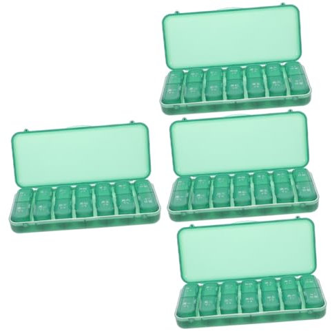 minkissy 4 Stück Pillendose mit großem Fassungsvermögen kleine pillendose krankenversicherung Pharmazeutisches Management reisen reisebox schalten Medizinboxen tragbarer Medizinkoffer pp