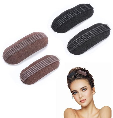 DHWEKU Conjunto de 4 Piezas Base de Aumento de Volumen de Cabello Herramienta Trenzado de Inserción de Cabello Bollos de Esponja Accesorios Pinza Peine para Mujeres Niñas Peinado de Bricolaje