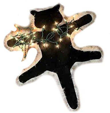 Leuchtender Teppich mit Gebratener Katze. National Lampoon’s Christmas Vacation Inspirierter Dekorativer Teppich mit Gebratener Katze von Tante Bethany mit Fellbesatz. Lustige (B)