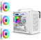 MAQUY White Micro-ATX PC case with Detachable Carrying Handle, 3Pack 120mm Fans preinstalled, Mini Tower Computer case with Cable Management, Small ITX Desktop pc Chassis Compatible with 240mm AIO