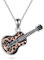 YFN Gitarre Kette Sterling Silber Akustikgitarre Anhänger Halskette Gitarren Schmuck für Frauen Gitarre Geschenke für Gitarristen