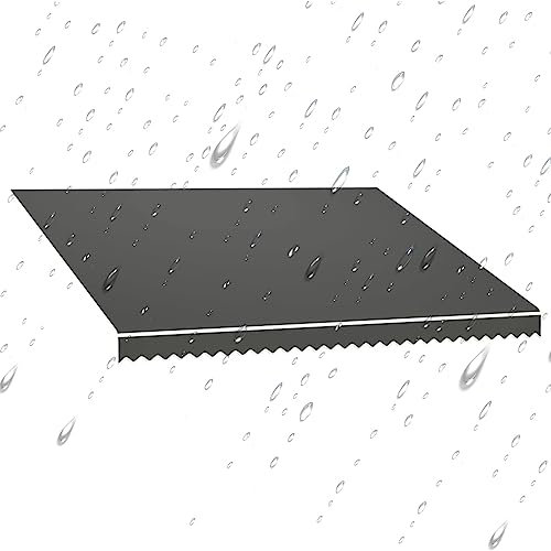 Toldo retráctil para exteriores, tela de repuesto con protección UV, para tienda, restaurante, cafetería, terraza, parasol eléctrico/manual, 250 g/m², poliéster, color gris claro