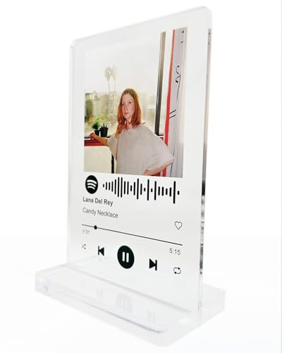 LIENZODECOR Placa Spotify Personalizada | Texto en Color Negro | 10x15 cm | Fabricada en Metacrilato con Código Escaneable | Regalos Cumpleaños