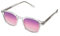 YUSSIMI eyewear - Lunettes de Soleil - Teddy - Rectangulaires - Transparentes - Verres Roses - Design - Protection Solaire Garantie des UV 400 - Hommes - Mixte