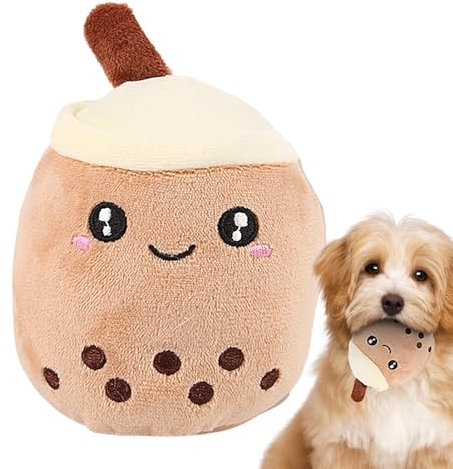 Gefülltes Hundespielzeug, Plüschkissen in Form eines Blasentees, Cartoon-Kissen, für Hunde, Katzen, niedliches Plüschtier, bissfest, Ju