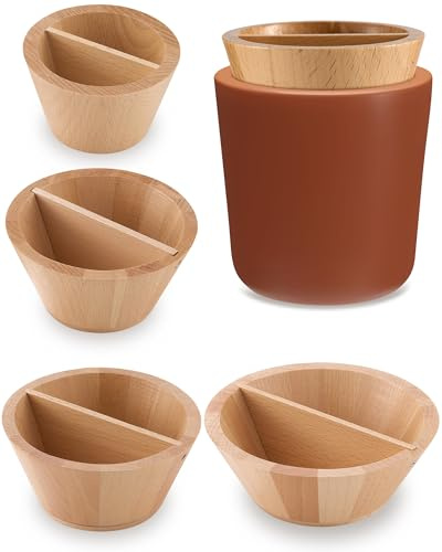 4 Pcs Pottery Rim Cone Shaper Set Beech Wood S, M, L, XL Clay Forming Tools | 4 Sizes DIY Pottery Cone Shapers Fixing Edges 2.95-5.91 in Opening Range for Cups Bowls Vases and Planters Pottery Studio Use