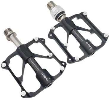 EEQANAO for Ace-ffix Fahrradpedale, Schaft aus Titanlegierung, superleicht, for Da-hon MKS, rechte Seite, Schnellspannpedal, Aluminiumlegierung, PD069, 180g(Zwart)
