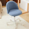 Bonnlo Bürostuhl mit Rollen, Schminktisch Stuhl, Höhenverstellbar Schreibtischstuhl für Arbeitszimmer, Schlafzimmer, Homeoffice, Teddystoff (Blau)
