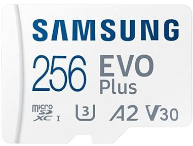MicroSDHC 256GB Class 10 EVO Plus, High Speed, Expandable Storage, Ideal for Smartphones and Cameras.