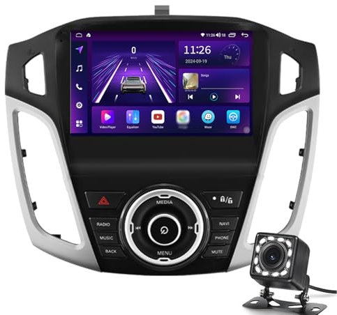 Genérico Estéreo Android 14 Doble DIN para Ford Focus 3 MK3 (2011-2017): navegación GPS Bluetooth, Plug & Play, Controles en el Volante, Radio FM, USB, Salida RCA