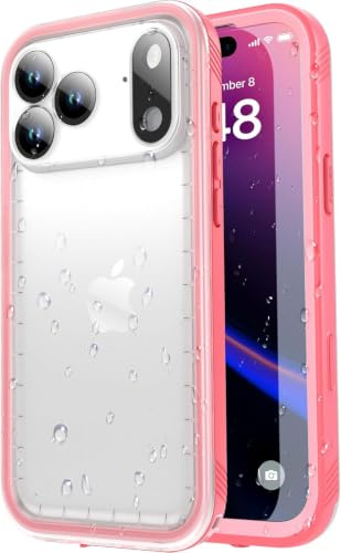SPORTLINK Cover per iPhone 18 Pro & 17 Pro Impermeabile 360 Antiurto, Rosa | Militare Protettiva Rugged Resistente Custodia Antipolvere Subacquea IP68 Waterproof, Fotocamera/Schermo Doppia Protezione