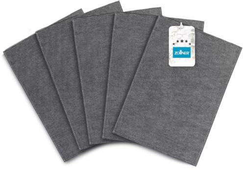ZOLLNER 5er Set Geschirrtücher- grau-meliert - 50x70 cm - 100% Baumwolle - saugstark - 60°C waschbar - Hotelqualität - Standard 100 by Oeko-TEX®