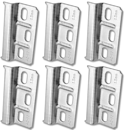 LinCoo 6 Pcs Kitchen Cabinet Wall Brackets, Kitchen Cabinet Brackets, 63 x 38mm Silver Mounting Hanger Plate for Cupboard Hanging, Wall Storage Units and Home Furniture Installation