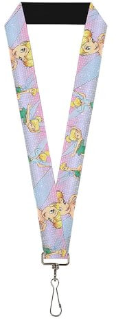 Buckle-Down Unisex-Erwachsene Lanyard-1.0-Tinker Bell Poses Purple/Pink Fade Schlüsselanhänger, Mehrfarbig, Einheitsgröße